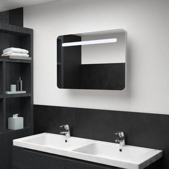 Image 1 of vidaXL LED шкаф с огледало за баня, 80x9, 5x55 см (285120)