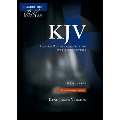 KJV Cameo Reference Edition with Apocrypha KJ455:XRA Black Calfskin Leather