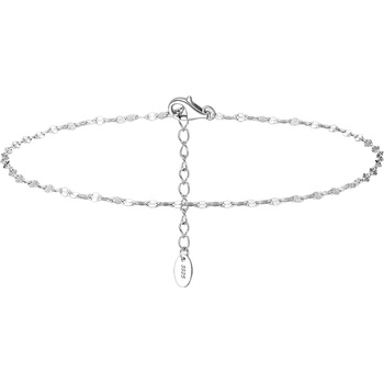 DELIS Сребърна гривна за глезен от проба 925, jw1532, семпъл дизайн, с родиево покритие (jw1532)
