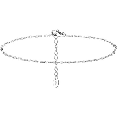 DELIS Сребърна гривна за глезен от проба 925, jw1532, семпъл дизайн, с родиево покритие (jw1532)