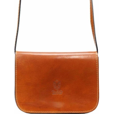 Dámská kožená taška Florence 43 v kamelím odstínu fason crossbody s přírodní kůží