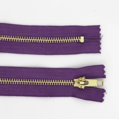 Pro Háčkování Kovový zip nedělitelný 16 cm, Ø 6 mm fialový