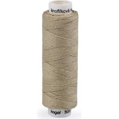 Nitě lněné knoflíkové 50 m 712 béžová písková