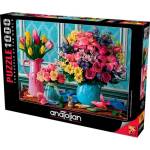 Anatolian Пъзел Anatolian - Вази с цветя, 1000 части (P1130)