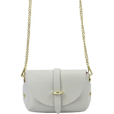 Malá kožená crossbody kabelka s řetízkem šedá