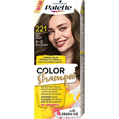 Schwarzkopf Palette Color Shampoo 221 stredne hnedá