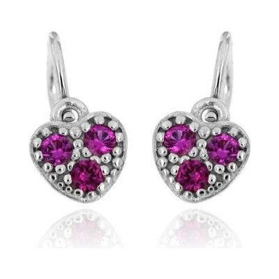 Zlatnictví U Kostela zlaté náušnice pro miminko červená srdíčka 46807Č