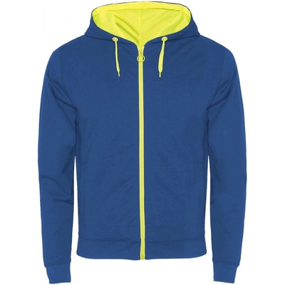 Unisex mikina Fuji, modrá kráľovská žltá fluor