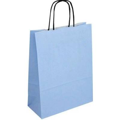 Papírová taška světle modrá Toptwist 240x110x310 mm s krouceným uchem
