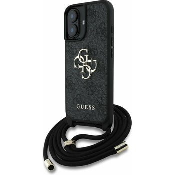 GUESS PU 4G Метално лого с каишка за кръст за iPhone 16 черен Guess | Lilav | ЖЕНИ | UNI