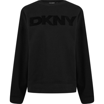 Image 1 of DKNY Блуза DKNY Women's Velvet Relaxed Fit Crew Sweatshirt - BLACK