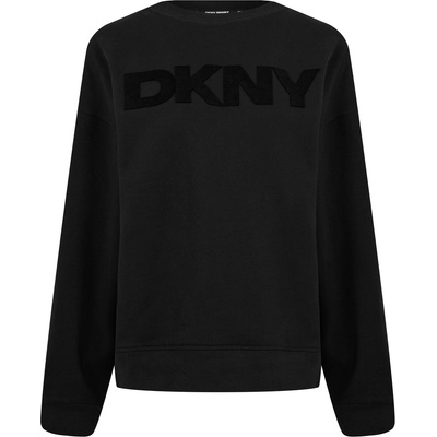 DKNY Блуза DKNY Women's Velvet Relaxed Fit Crew Sweatshirt - BLACK