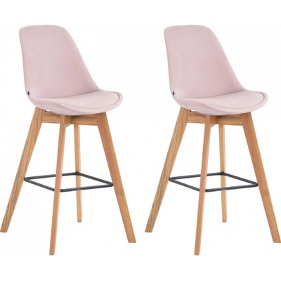 Design-Shop Metz samet Ružová / natura 2 ks