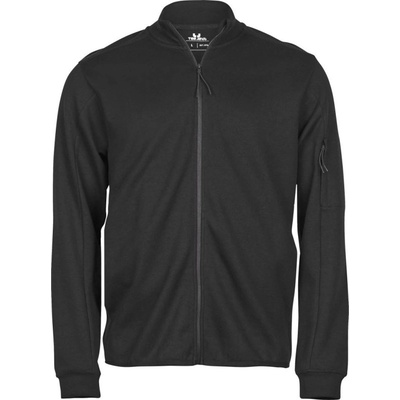 TeeJays mikina Athletic TJ 5704 na zip COT-18570400201 Černá