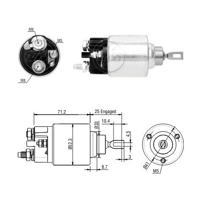 Spínač startéru Bosch 0001108162, 2339304008