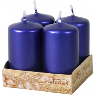 Ceramicus Adventní metalická lesklá d4x8cm 4ks modrá