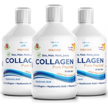 Swedish Nutra Collagen 10 000 Pure Peptide Hydrolyzovaný rybí kolagén 3 x 500 ml