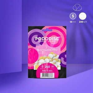 STALEKS Сменяеми файлове на мека основа за диск за педикюр Pododisc S размер 240 грит /50бр. / (PDFS-15-240w)