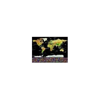 Stírací mapa světa DELUXE (nástěnná mapa - velká)