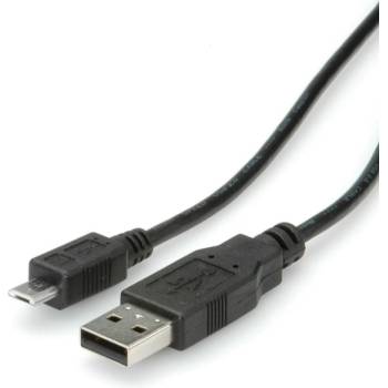 Roline Кабел USB 2.0 A - Micro USB B, 3 м, черен 11.02. 8755-10 (11.02.8755-10)