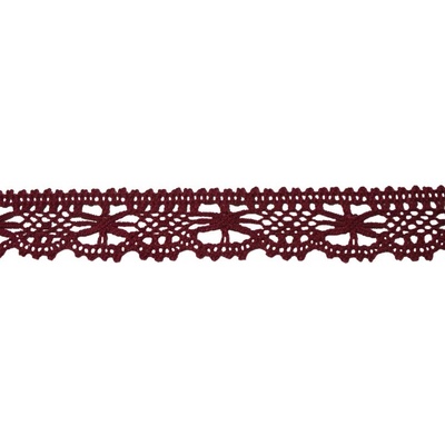 Bavlněná paličkovaná krajka 2067/27mm bordo/5m