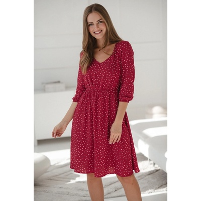 Těhotenské šaty na kojení Lovely Dress Red with Dots
