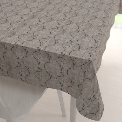 Biante Dekorační obdélníkový ubrus PML-086 Pnoucí větvičky na hnědošedém 140x160 cm