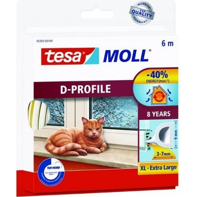 Tesnenie tesa profil D, biele, L-6 m