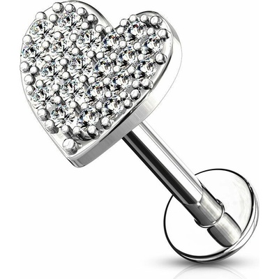 S4U Piercing do brady srdíčko 1,2 x 8 mm (ocelová) LB1084-1208-C