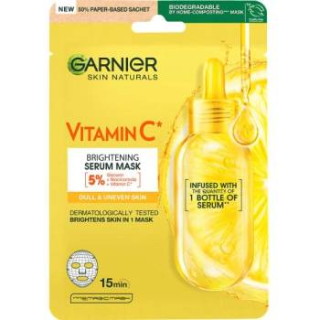 Garnier Skin Naturals Vitamin C Sheet Mask хидратираща и изсветляваща маска от плат за жени