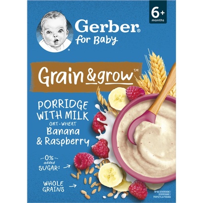 Gerber Mléčná kaše pšenično-ovesná banán a malina 200 g