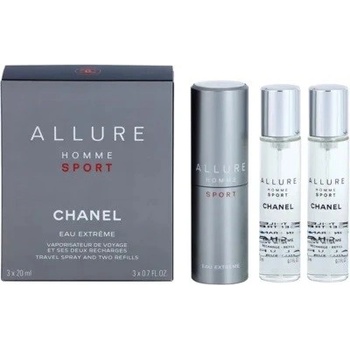 Chanel Allure Homme Sport Eau Extreme EDP pro muže 3 x 20 ml plnitelný komplet twist set 60 ml dárková sada