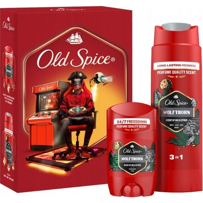 Old Spice Wolfthorn deodorant 50 ml + sprchový gél 3v1 na tvár, telo a vlasy 250 ml