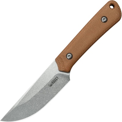 KUBEY Thorn Beadblast 14C28N Blade Brown Micarta KU413E