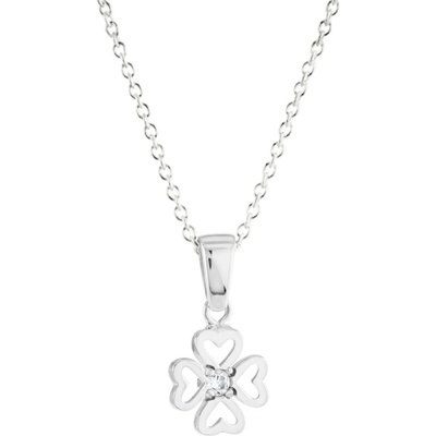 Gemmax Řetízek se čtyřlístkem z bílého zlata GLSWB-37461-39271