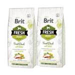 Brit Fresh Патица и просо за възрастни кучета Run & Work 2x12кг