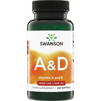 Swanson Vitamín A 5000 iu + D 400 iu 250 kapslí