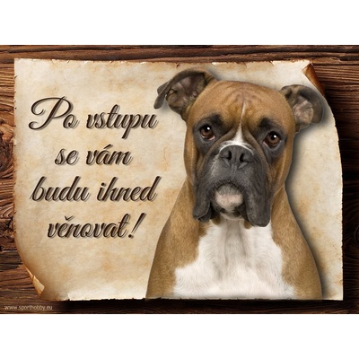 Sport hobby Cedulka Boxer Po vstupu CP218 20 x 15 cm