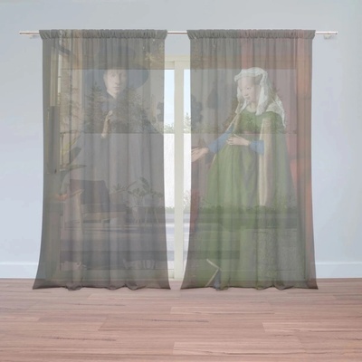 Sablio Záclony Svadba manželov - Jan van Eyck: 2ks 150x250cm