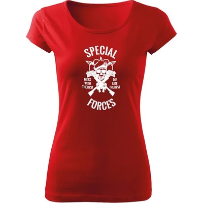 DRAGOWA дамска тениска, Spartan Forces, червена, 150г/м2 (6509)