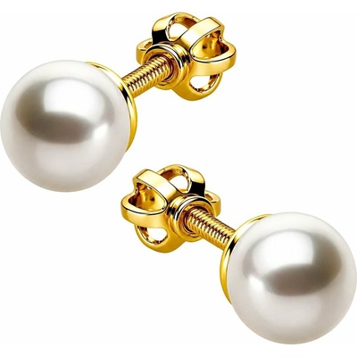 Zlaton Náušnice žluté zlato kultivovaná perla pecky 0.5cm 1.4g N14112501675