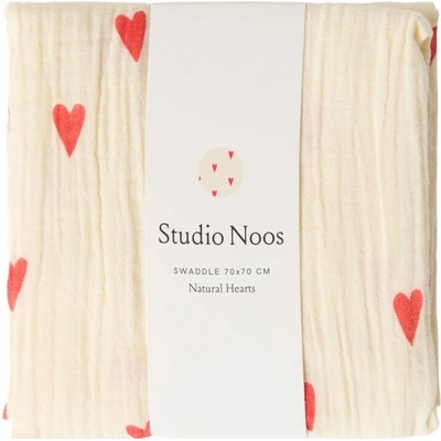 STUDIO NOOS SWADDLE ZAVINOVAČKA Print Medium Beige Hearts