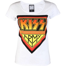 Tričko metal AMPLIFIED Kiss DISTRESSED ARMY WHITE černá bílá