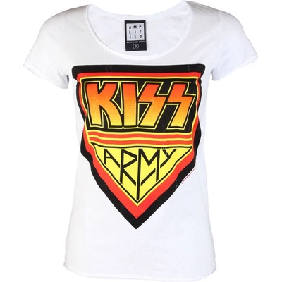 Tričko metal AMPLIFIED Kiss DISTRESSED ARMY WHITE černá bílá