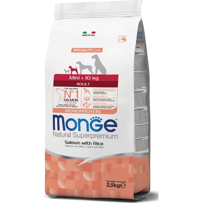Monge Dog Adult Mini losos a ryža 2,5 kg