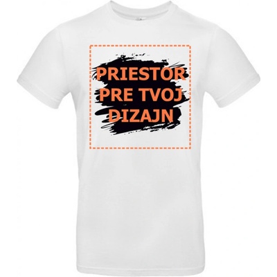 B&C pánske tričko s potlačou biele