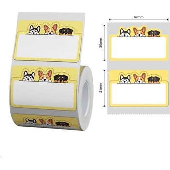 NIIMBOT A2A78948803, 50x30mm, 220 бр, Кучета, цветен самозалепващи се етикети (A2A78948803)