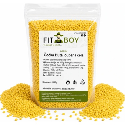 Fitboy Šošovica žltá lúpaná celá 1 kg