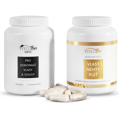 VitcoHair & VitcoHair MEN 135 denní kúra 270 kapslí