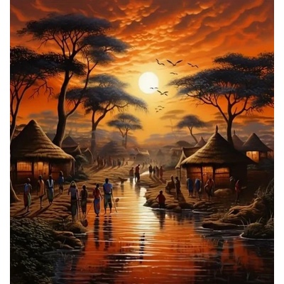 Norimpex - Puzzle Diamant painting: Sunset in Africa 30x40 cm - 1 - 39 piese
